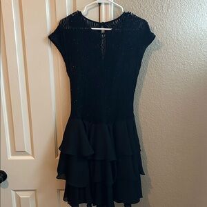 Elegant Black Ruffled Dress